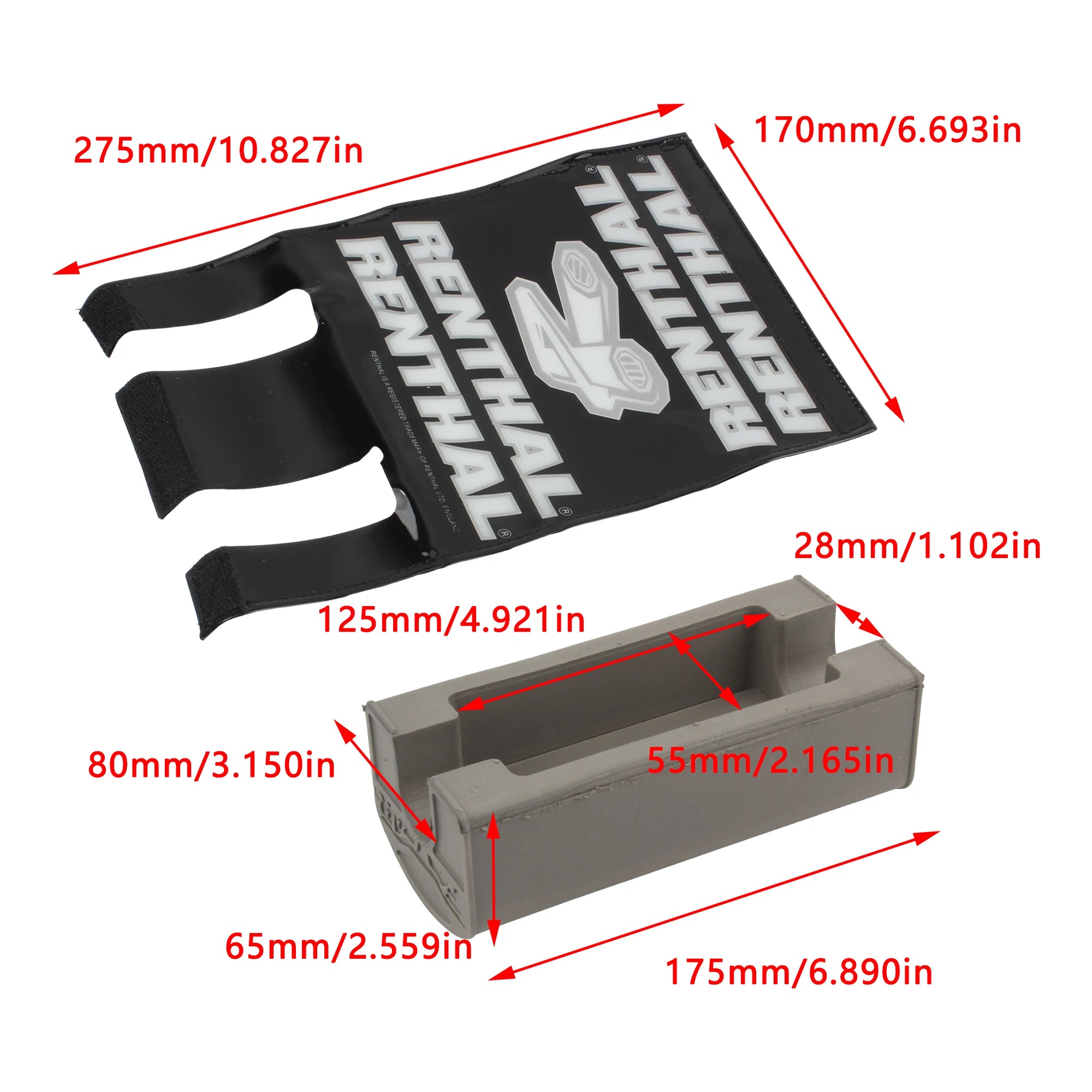 For RENTHAL 1-1/8 Universal Motorcycle Handlebar Square Chest Protector Pads For KTM Yamaha Honda Husqvarna Motocross Enduro