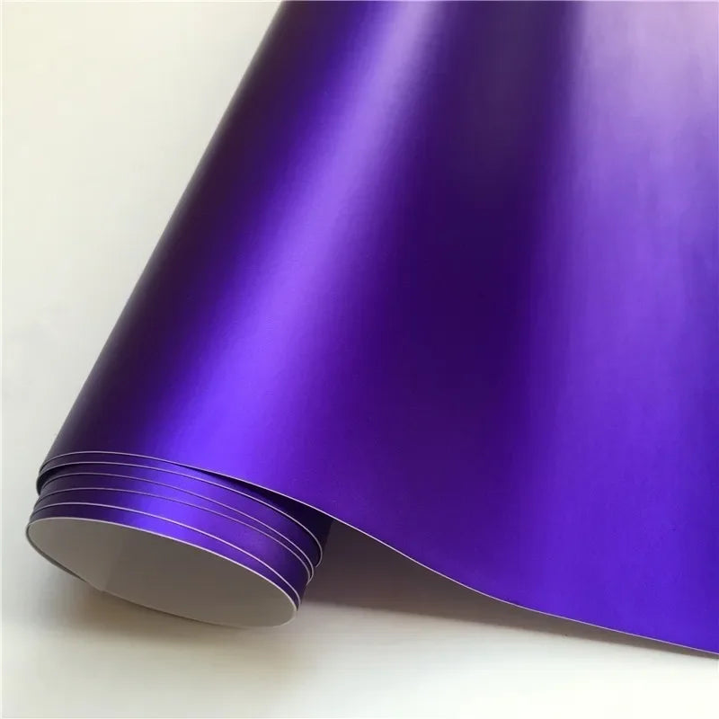 11 Colors Red Blue Gold Green Purple Matte Satin Chrome Vinyl Wrap Film Sticker Decal Bubble Free Car Wrapping Film