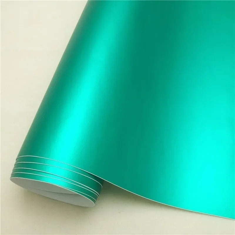 11 Colors Red Blue Gold Green Purple Matte Satin Chrome Vinyl Wrap Film Sticker Decal Bubble Free Car Wrapping Film