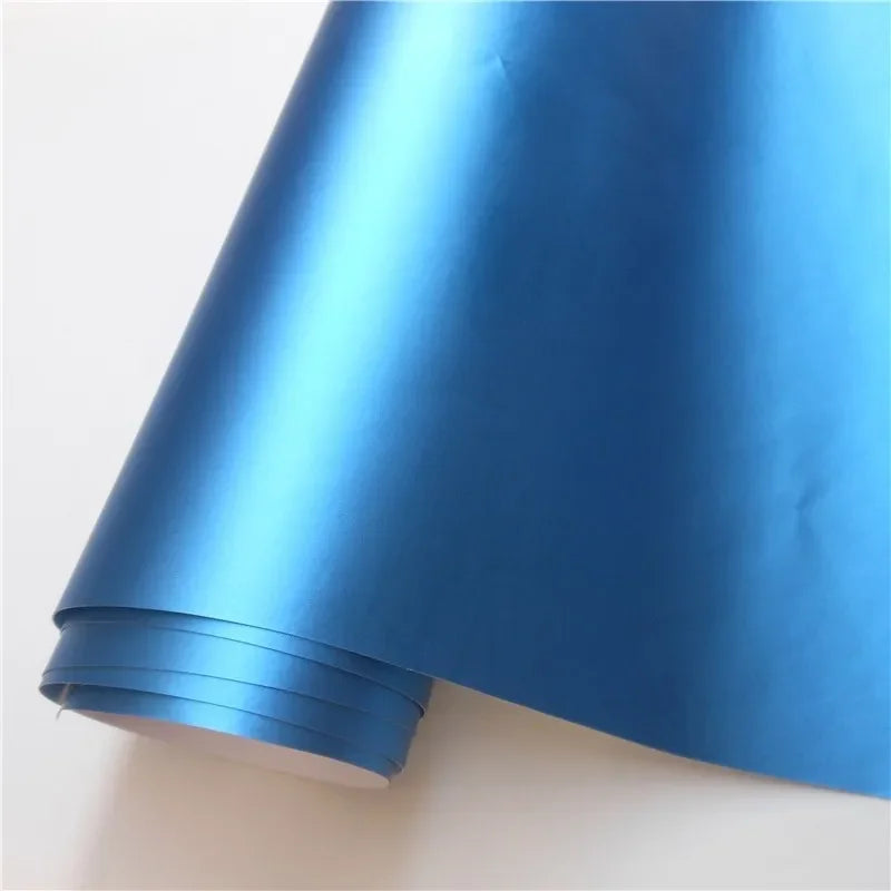 11 Colors Red Blue Gold Green Purple Matte Satin Chrome Vinyl Wrap Film Sticker Decal Bubble Free Car Wrapping Film