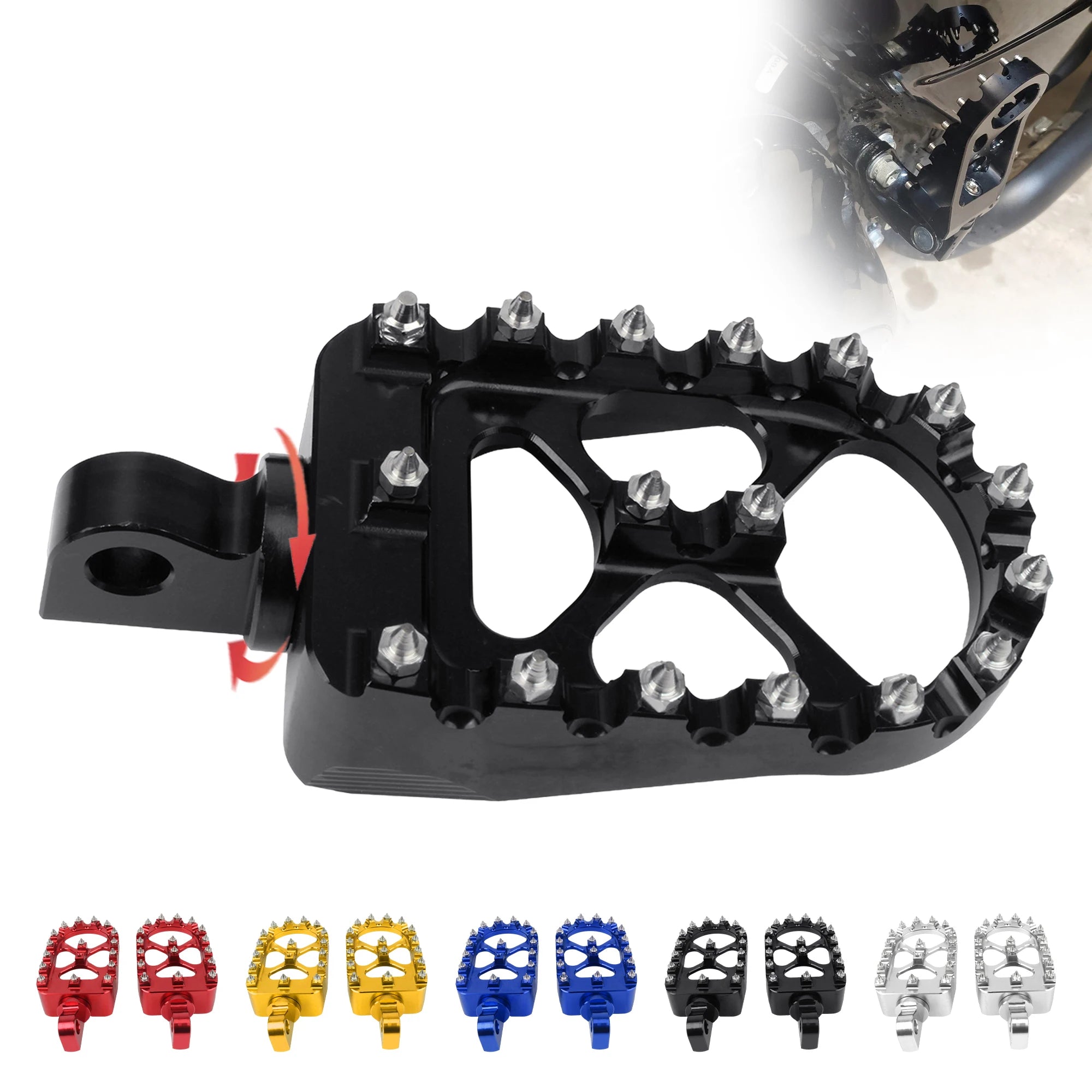 Motorcycle 360° Rotatable Wide Fat Foot Pegs For Harley Dyna Fat Bob Softail Sportster Street Bob Moto CNC Footpegs Pedal Parts