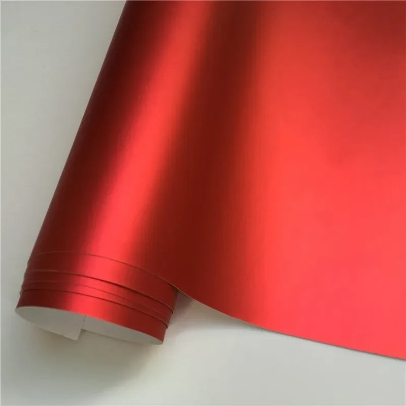 11 Colors Red Blue Gold Green Purple Matte Satin Chrome Vinyl Wrap Film Sticker Decal Bubble Free Car Wrapping Film