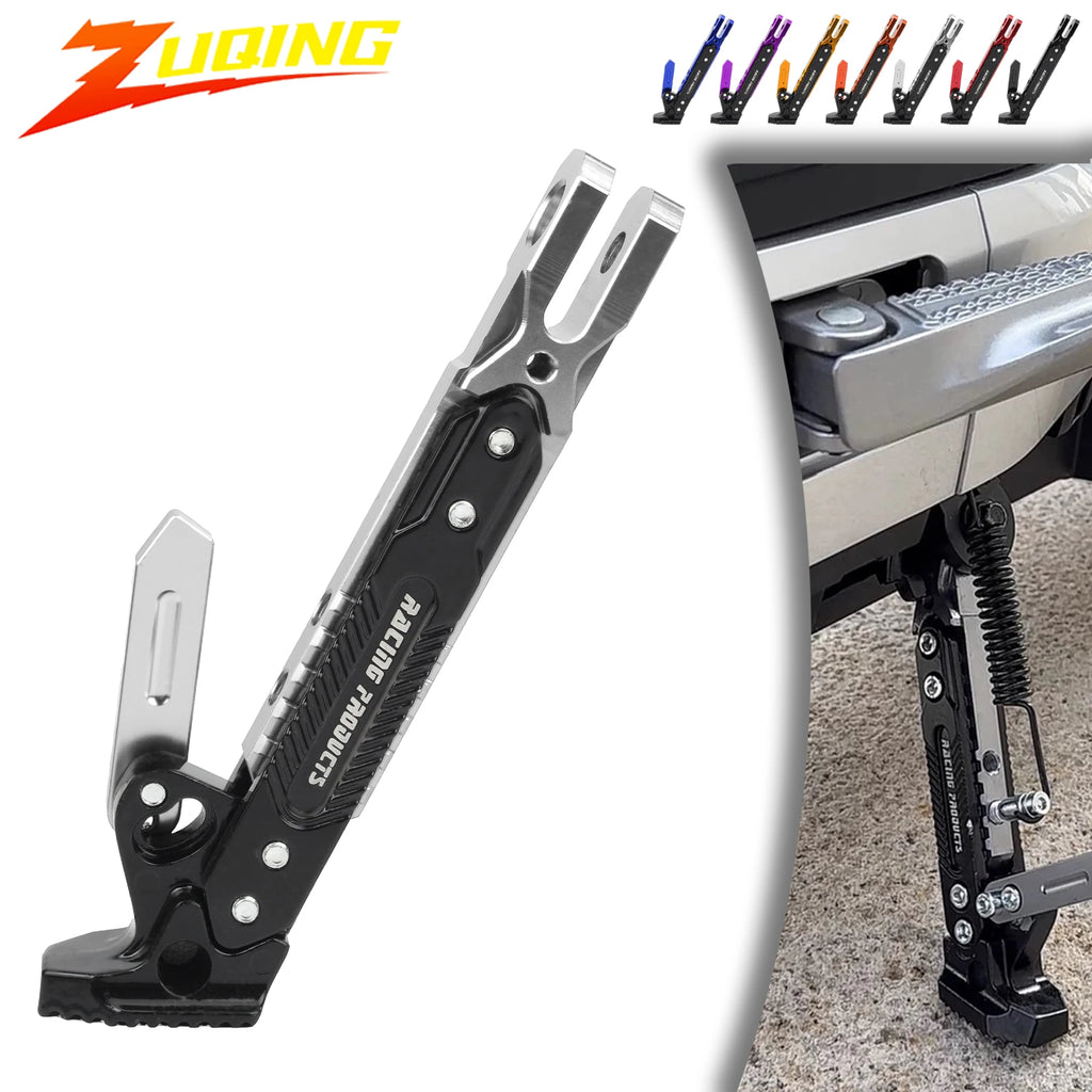 Universal Motorcycle Kickstand Telescopic Adjustable Metal Side Supports CNC Motorbike Scooters Parking Bracket Modified Parts