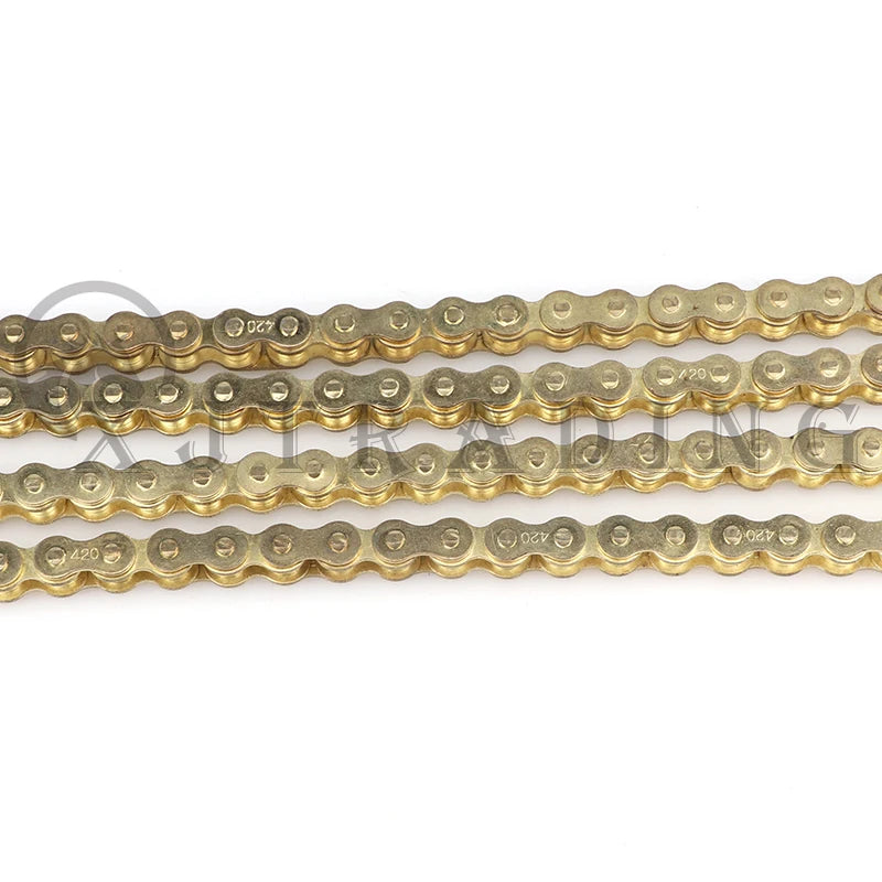 420 Chains Gold 102L/104L/108L/126L/132L/140L links chain For 50cc-150cc dirt bike/pit bike CRF 50 70 SSR Pit Dirt Bike