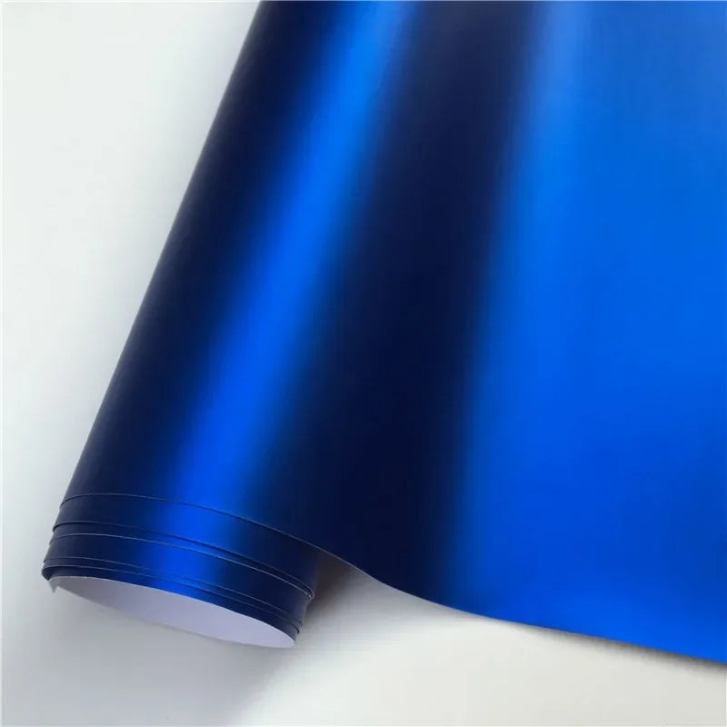 11 Colors Red Blue Gold Green Purple Matte Satin Chrome Vinyl Wrap Film Sticker Decal Bubble Free Car Wrapping Film