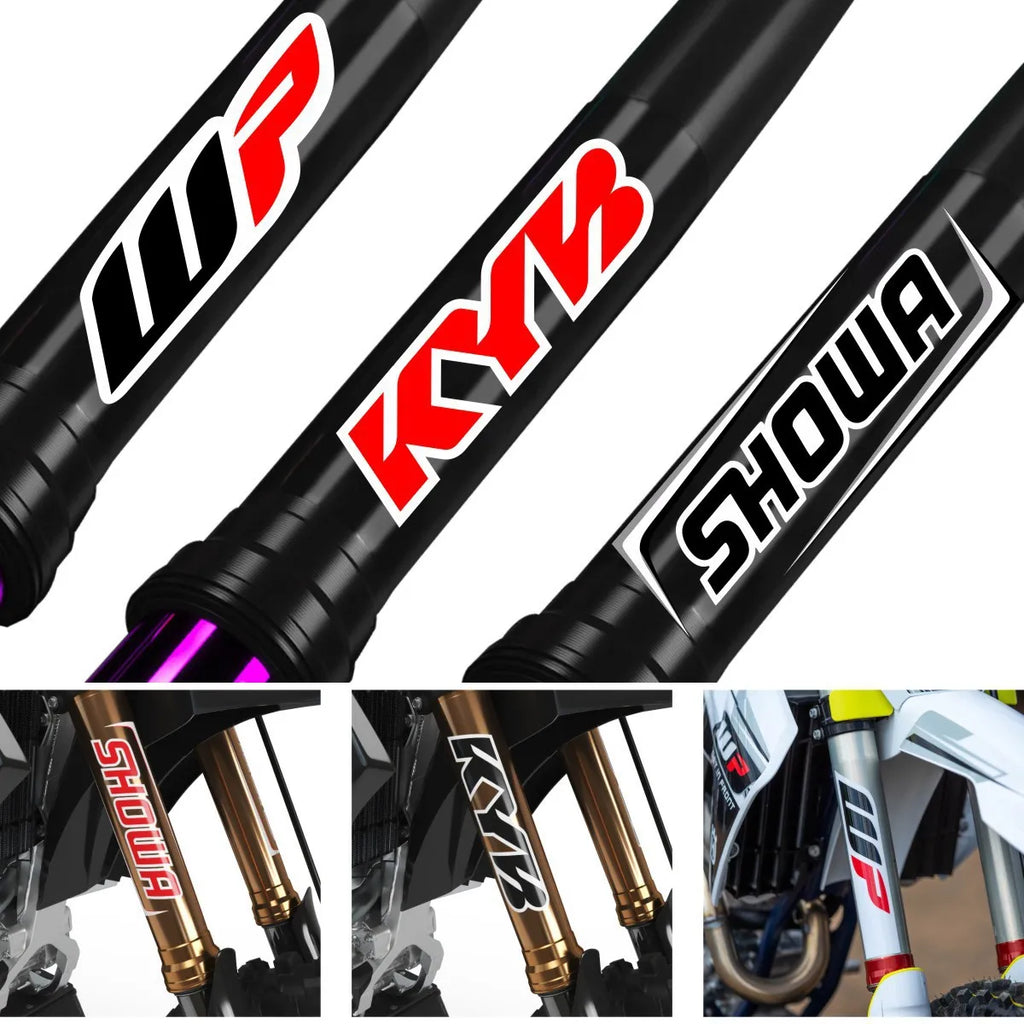 Motorcycle Front Fork Stickers Motocross Waterproof Fork Decal for Showa KYB WP Shocks Cool Vinyl Durable Suspension Decals