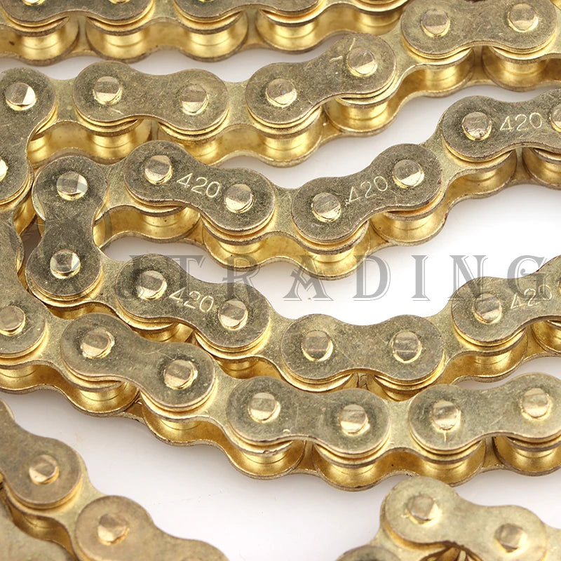 420 Chains Gold 102L/104L/108L/126L/132L/140L links chain For 50cc-150cc dirt bike/pit bike CRF 50 70 SSR Pit Dirt Bike