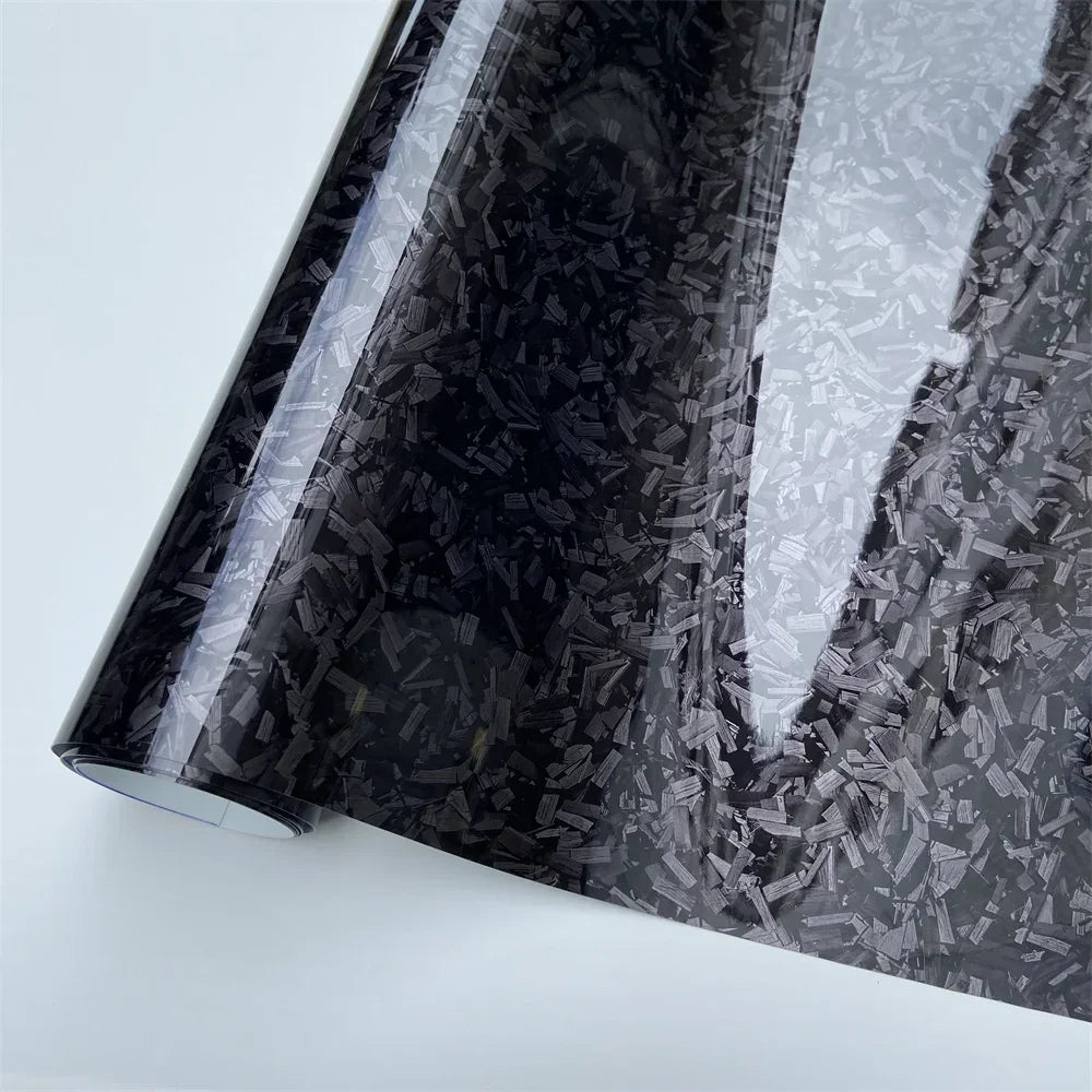 Black Forged Carbon Fiber Vinyl Wrap Cosmic Hex Carbon Car Wrapping Film For Interior & Exterior Vehicle Motorcycle