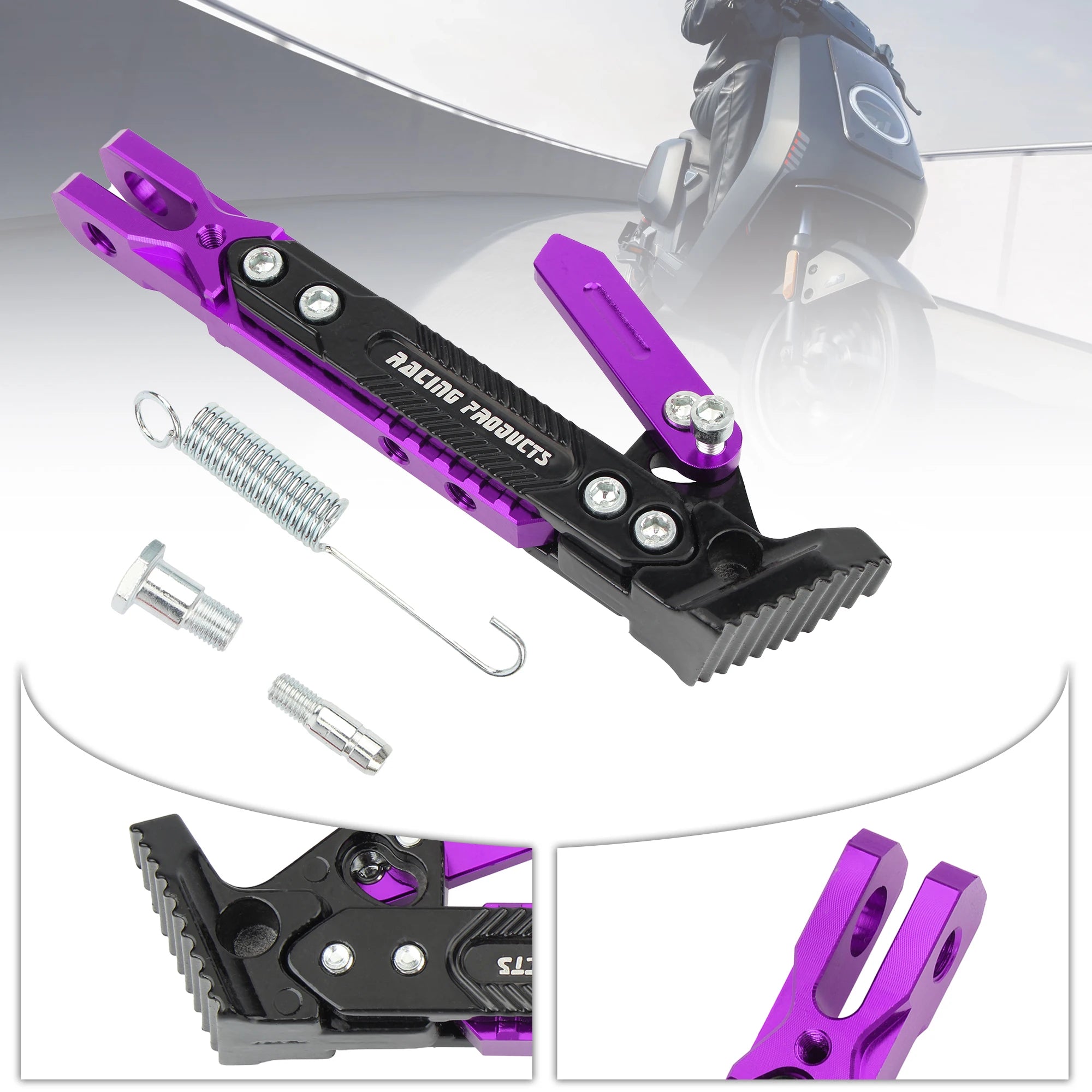 Universal Motorcycle Kickstand Telescopic Adjustable Metal Side Supports CNC Motorbike Scooters Parking Bracket Modified Parts